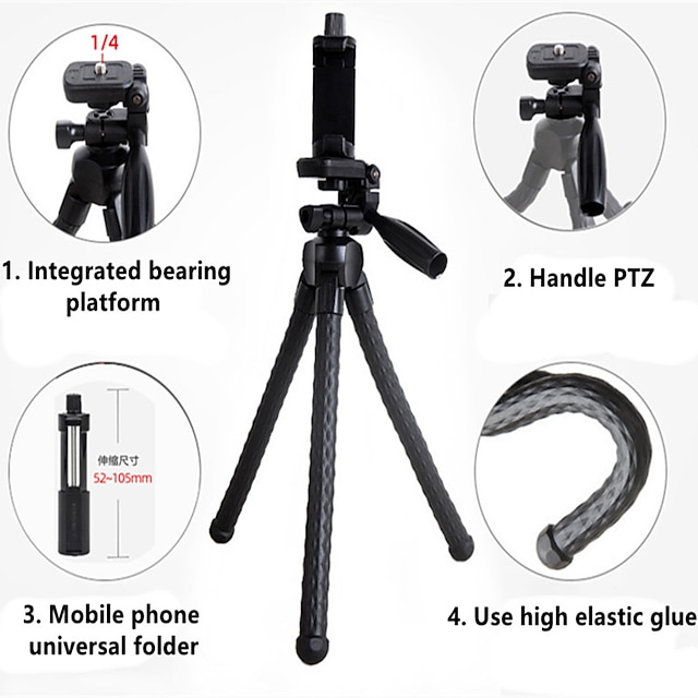 Phones & Accessories Phone Mounts & Holders | Flexible Octopus Tripod Stand Travel Portable 2 In 1 Tripod Extend With Ballhead S