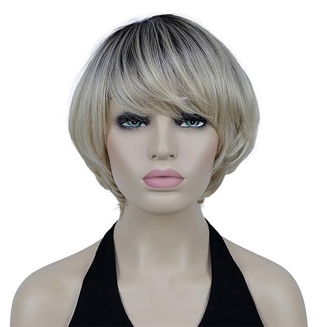 Beauty & Hair Wigs & Hair Pieces | Straight Short Bob Hair Ombre Hair Cute Central Heat Resistant Synthetic Wigs - AI24575