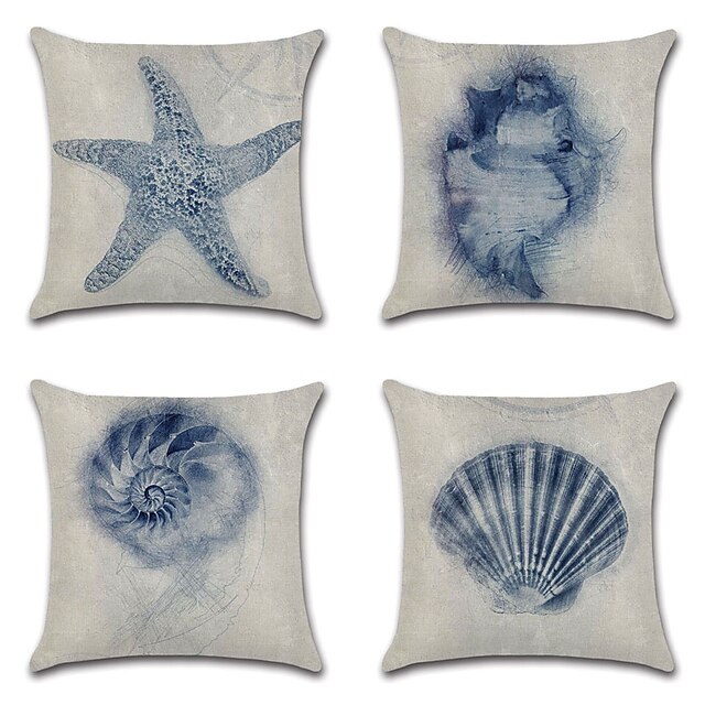 Home & Garden Home Decor | Ocean Animal Double Side Cushion Cover 4PC Soft Decorative Square Throw Pillow Cover Cushion Case Pil