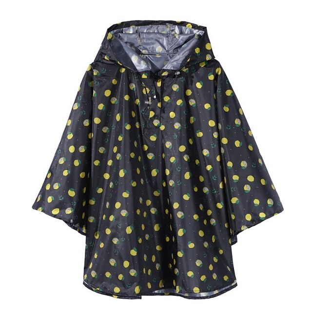 Home & Garden Home Decor | Childrens Printed Thin Cape Raincoat Solid Color Backpack Poncho - OV42418