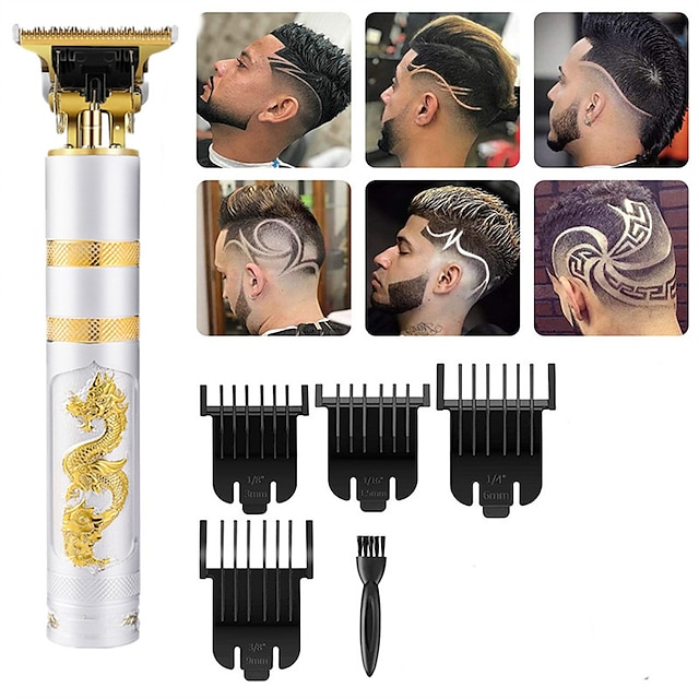  trådløs skægtrimmer barbermaskine elektrisk t-blade hårtrimmer plejesæt til mænd kvinder nul mellemrum hårklippesæt med styrekamme