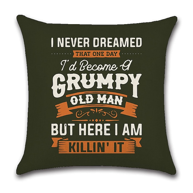 Home & Garden Home Decor | Grumpy Old Man Double Side Cushion Cover 1PC Soft Decorative Square Throw Pillow Cover Cushion Case P