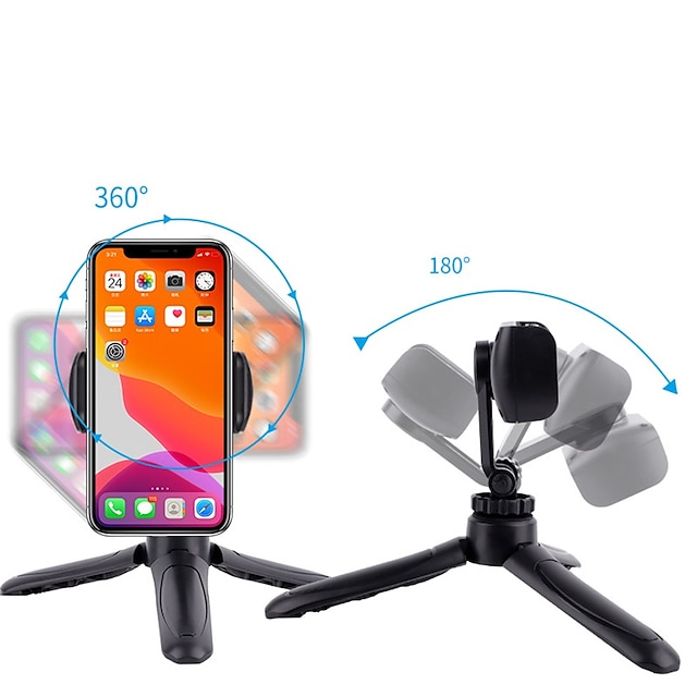 Phones & Accessories Phone Mounts & Holders | Phone Tripod Rotatable Portable Foldable Phone Holder for Desk Selfies / Vlogging 