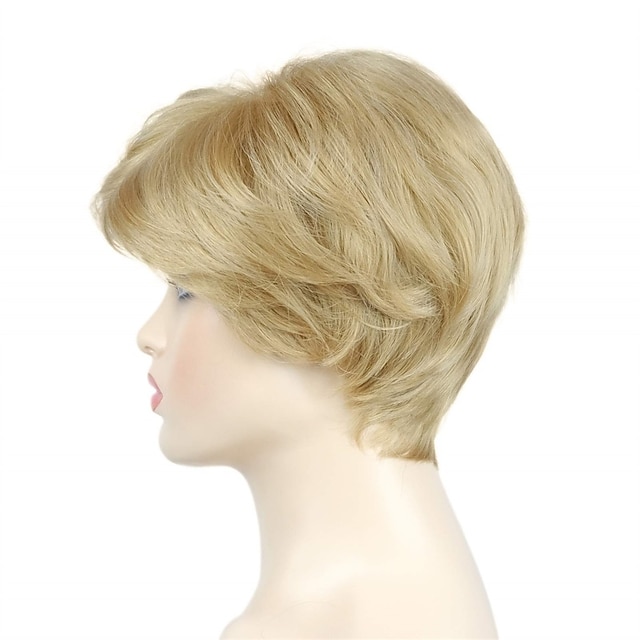 Beauty & Hair Wigs & Hair Pieces | Short Layered Wigs Pixie Cut Hair 6 Inches Natural Straight Synthetic Hair Full Wig for Daily