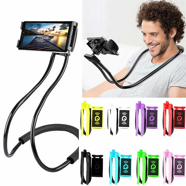 Lazy Flexible 360 Degree Phone Stand Mobile Phone Holder 60 CM Lazy Neck Hanging Bendable Holder Support For Samsung Iphone Huawei Universal 12