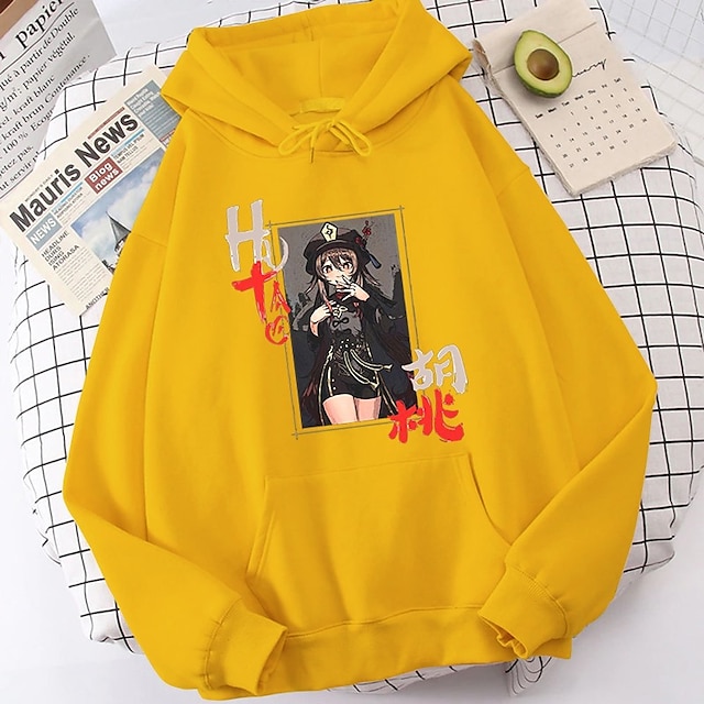 Toys & Hobbies Cosplay & Costumes | Inspired by Genshin Impact Hutao Hoodie Anime 100% Polyester Anime Harajuku Graphic Kawaii H