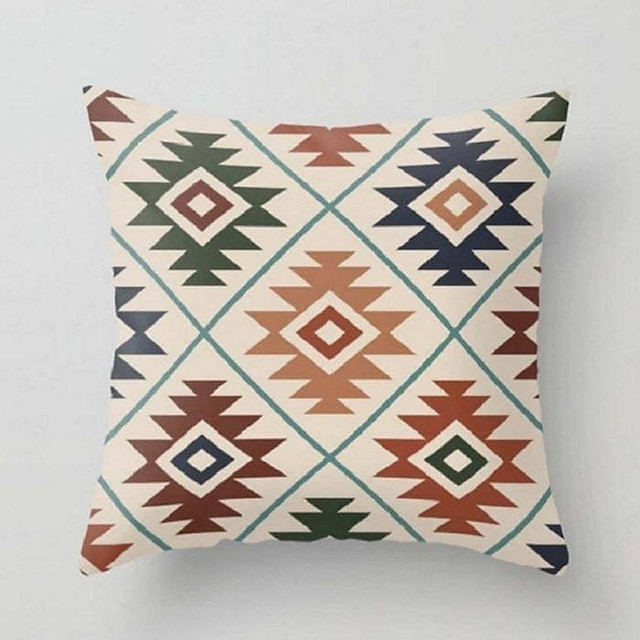 Farmhouse Style Geometric Pillow Case Pillow Covers Terracotta ...