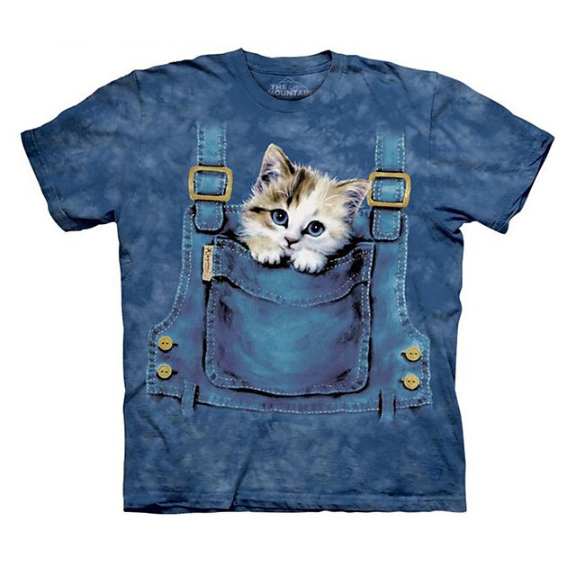 Baby & Kids Boys Clothing | Kids Boys T shirt Short Sleeve 3D Print Cat Animal Blue Children Tops Spring Summer Active Fashion D