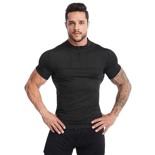 Sports & Outdoors Running, Jogging & Walking | Mens Running Shirt Tee Tshirt Top Athletic Breathable Quick Dry Moisture Wicking 