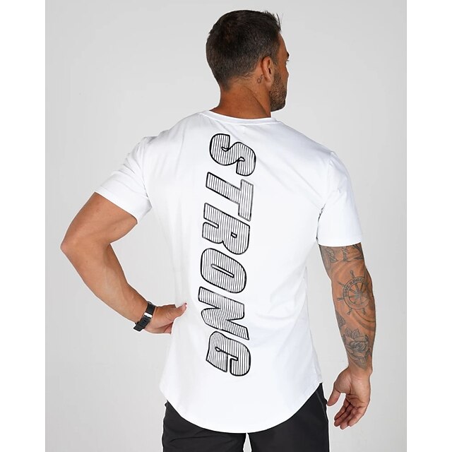 Sports & Outdoors Running, Jogging & Walking | Mens Running Shirt Tee Tshirt Top Athletic Athleisure Summer Spandex Breathable Q