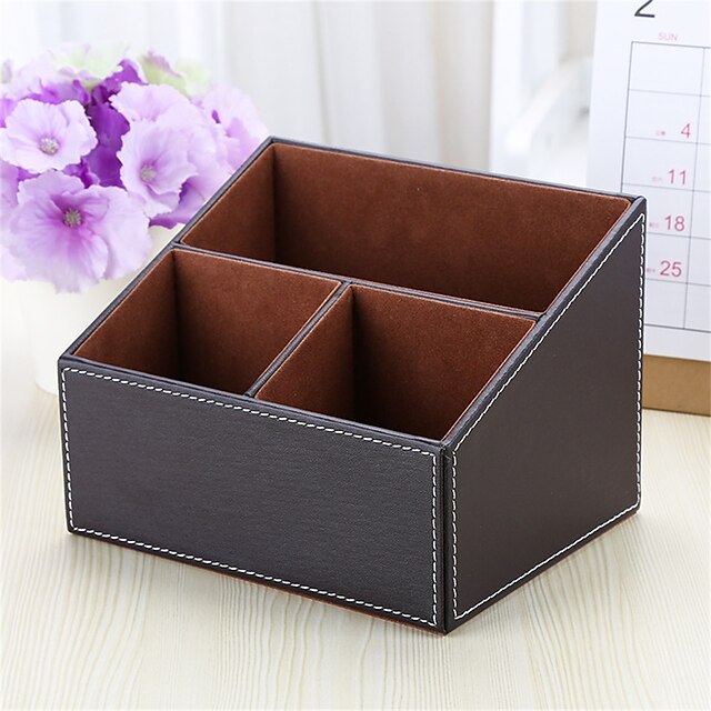 Consumer Electronics Stationery | Pen Holder Cup Multifunction Big Capacity PU Leather for Office Men Home - FQ81887