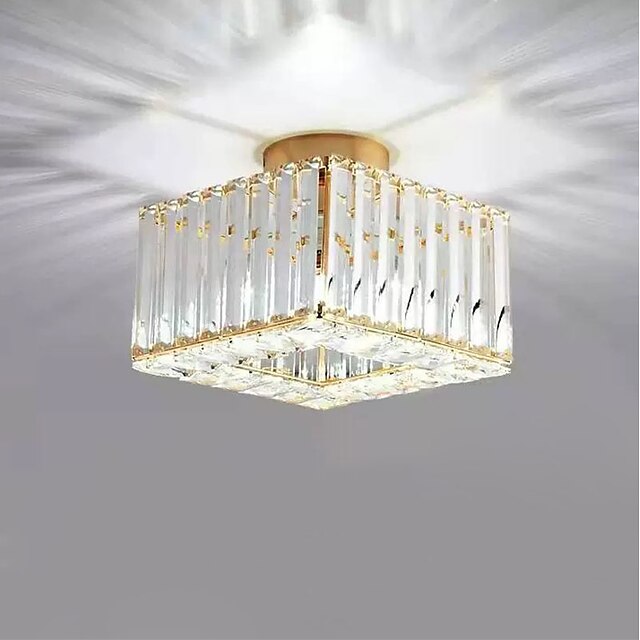 Lights & Lighting Pendant Lights | 23cm Ceiling Lights LED Crystal Hallway Light Porch Light Square Metal Electroplated Modern 2