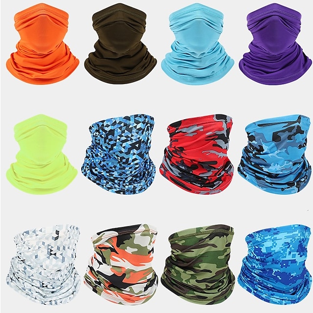  Neck Gaiter Cloth Face Masks Neck Cover Scarf Headwear Bandana Balaclava Sunscreen Reusable Breathable Quick Dry Dust Proof Bike / Cycling Spandex Polyester Summer for Men's Women's Outdoor 1 PC