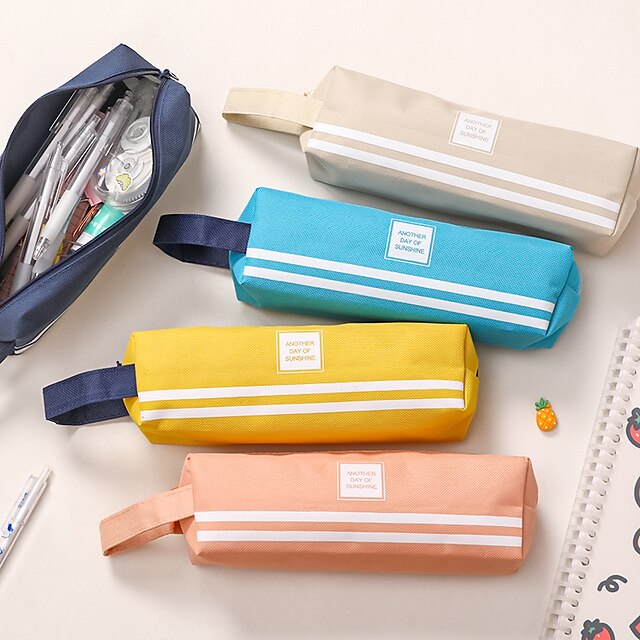 Consumer Electronics Stationery | Pencil Case Pen Pouch Marker Bag Creative Wear-Resistant With Zipper Canvas for School Student