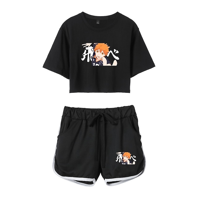 Toys & Hobbies Cosplay & Costumes | Inspired by Haikyuu Hinata Syouyou Outfits Crop Top 100% Polyester Anime Harajuku Graphic Sh