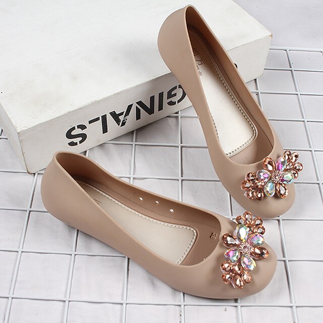 Shoes & Bags Womens Shoes | Womens Flats Formal Shoes Rhinestone Flat Heel Round Toe Closed Toe Elegant Casual Daily Office PVC 