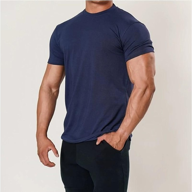 Sports & Outdoors Running, Jogging & Walking | korean version fitness short-sleeved mens tight elastic sports t-shirt summer equ