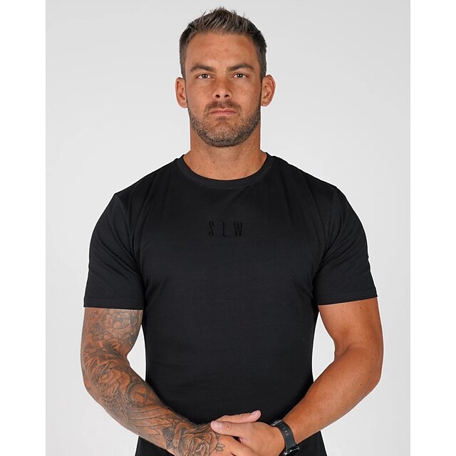 Sports & Outdoors Running, Jogging & Walking | Mens Running Shirt Tee Tshirt Top Athletic Athleisure Summer Spandex Breathable Q