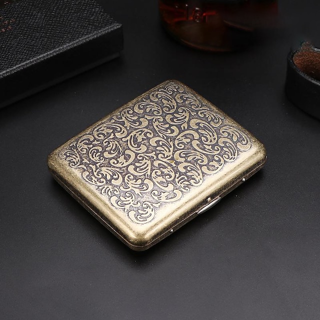 Home & Garden Home Decor | 20 Sticks of Cigarette Case with Both Sides Open to Support Generation of Bronze Condensed Flower Met