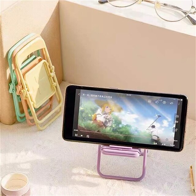 Phones & Accessories Phone Mounts & Holders | Portable Mini Mobile Phone Stand Desktop Chair Stand 4 Color Adjustable Macaron Co