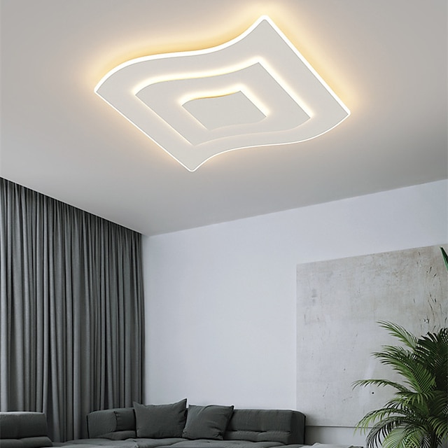 Lights & Lighting Pendant Lights | 40/50 cm Modern LED Ceiling Light Square Geometric Shape Home Creative Living Room Warm Room 