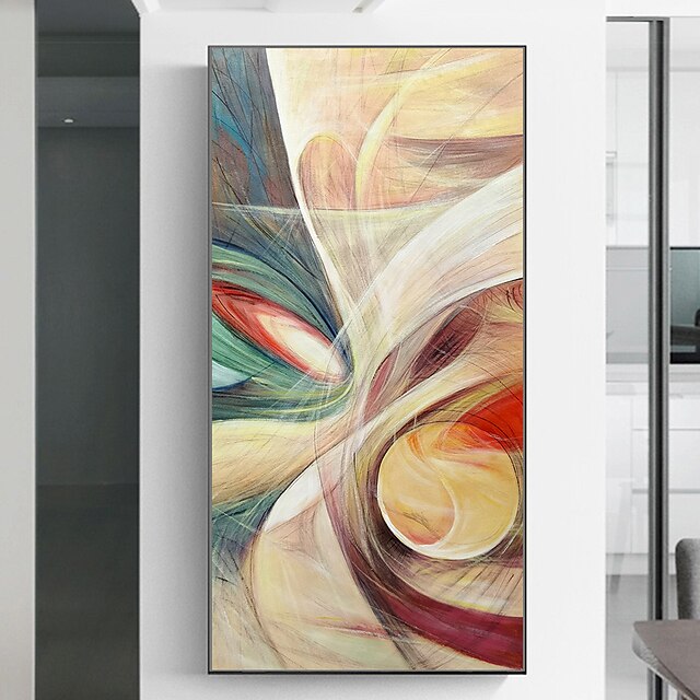 Oil Painting Hand Painted Vertical Abstract Contemporary Modern Rolled Canvas (No Frame) 9