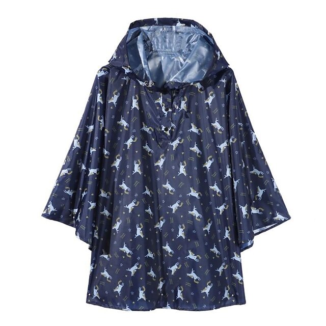 Home & Garden Home Decor | Childrens Printed Thin Cape Raincoat Solid Color Backpack Poncho - OV42418