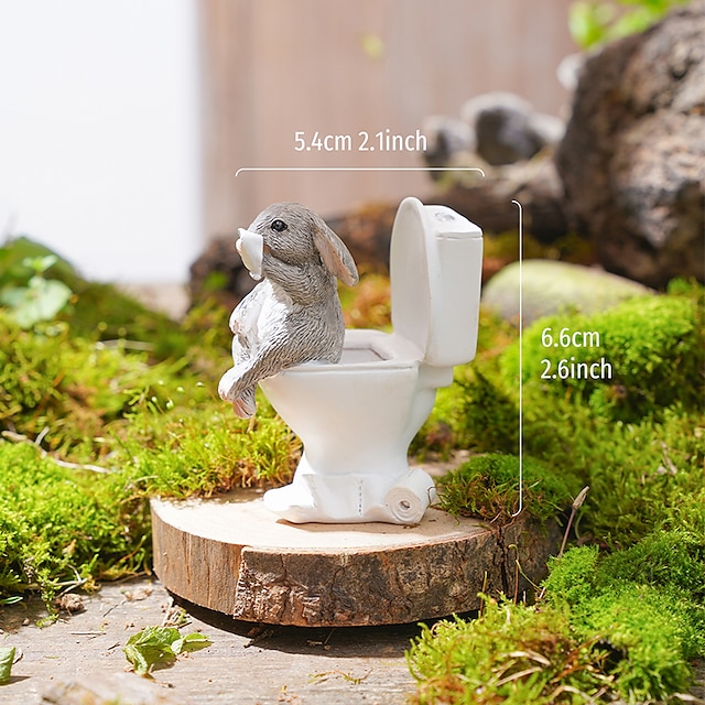 Home & Garden Home Decor | Small Animal Toilet Series Ornaments Decorative Objects Resin Modern Contemporary for Home Decoration