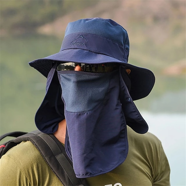 Shoes & Bags Fashion Accessories | Summer Quick-drying Boonie Men Women Hat Outdoor Face Mask Wide Brim Bucket Hat Sun Protectio