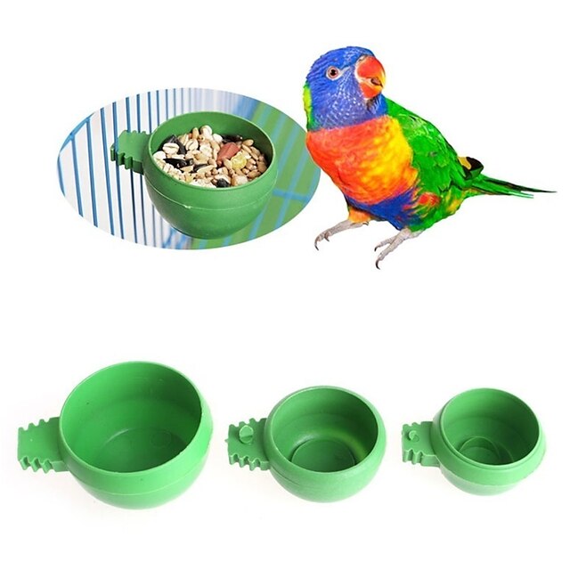  rond oiseau nourriture bol d'eau perroquet pigeons tasse d'alimentation oiseau volière pour animaux de compagnie suspendu boire bol d'alimentation