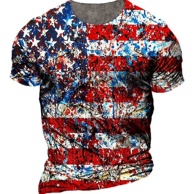 Mens Clothing Mens Tees & Tank Tops | Mens Unisex T shirt 3D Print Graphic Prints National Flag Crew Neck Street Daily Print Sho