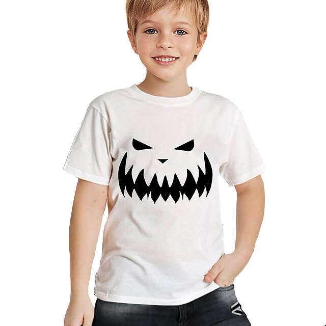 Baby & Kids Boys Clothing | Kids Boys T shirt Short Sleeve 3D Print Graphic Crewneck White Children Tops Spring Summer Active Fa