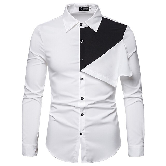 Mens Clothing Mens Shirts | Mens Shirt Hot Stamping Belt Turndown Street Casual Button-Down Print Long Sleeve Tops Cotton Casual