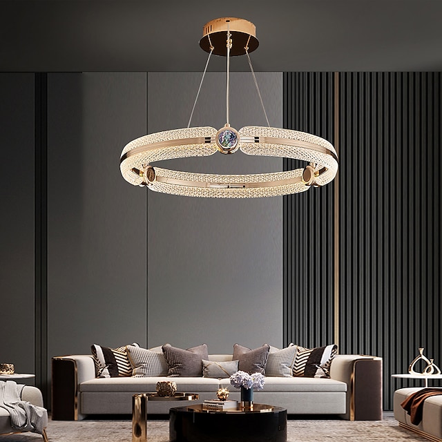 Lampadario a sospensione a cerchio da 40 cm a led lampadario in alluminio di lusso in stile nordico 220-240v