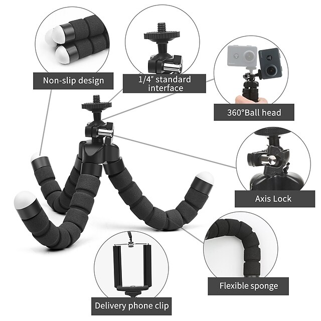 Phones & Accessories Phone Mounts & Holders | Phone Tripod Moblie Phone Clip Bracket Holder Mount Tripod Stand for Smartphone Ca