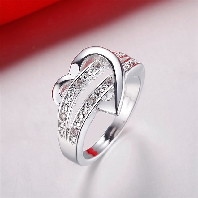 Shoes & Bags Fashion Accessories | 1pc Ring For Womens Cubic Zirconia Clear Street Gift Alloy Crossover Joy - LG71305