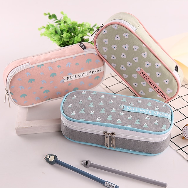 Consumer Electronics Stationery | Pencil Case Pen Pouch Marker Bag Wear-Resistant Multifunction With Zipper Canvas for School Of