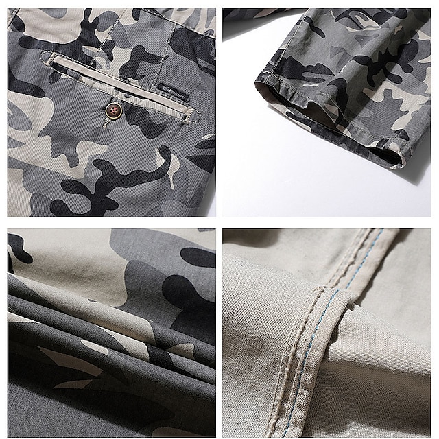 Mens Clothing Mens Bottoms | Mens Classic Style Fashion Shorts Cargo Shorts Pocket Knee Length Pants Casual Daily Camouflage Com