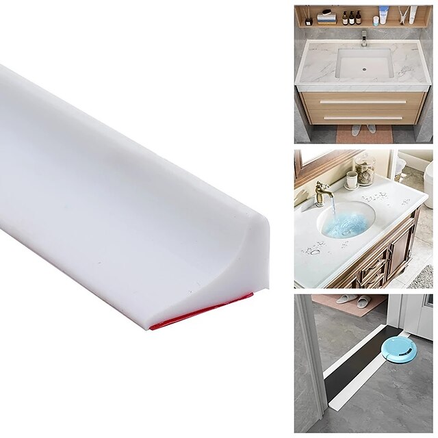 Silicone Bathroom Water Stopper Self-Adhesive Water Retaining Strip ...