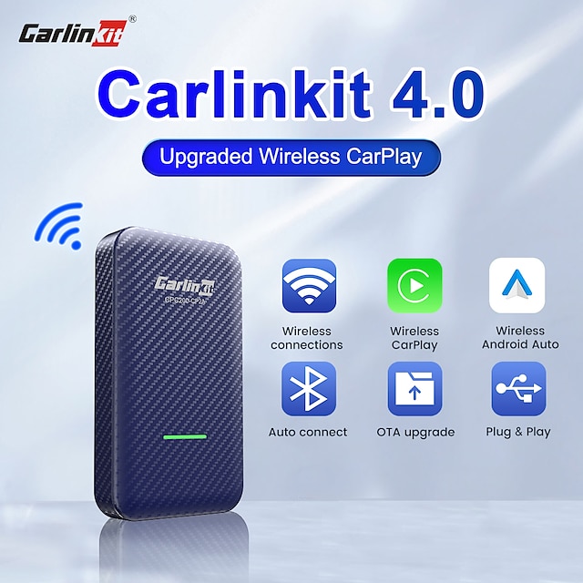  2022 Upgraded CarlinKit 4.0 CPC200-CP2A Wireless CarPlay Android Auto Adapter Compatible Built-in Wired Carplay Car Plug & Play, Available for Android Phones and iPhones