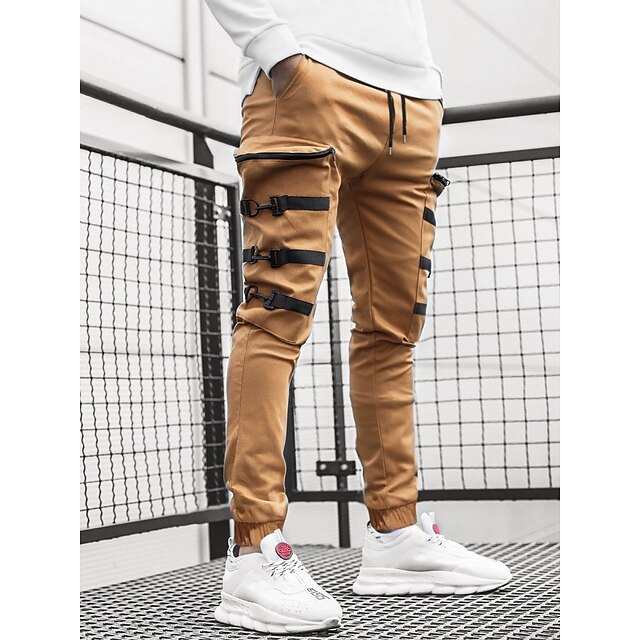 Mens Clothing Mens Bottoms | Mens Trousers Workout Sweatpants Full Length Pants Casual Going out Inelastic Solid Color Sports Mi