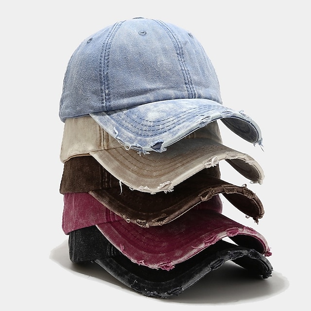  כותנה שטופה צבע טהור כובע בייסבול וינטג' לנשים גברים זוג היפ הופ בנים בנות רחוב קרם הגנה כובע כובע היפ הופ