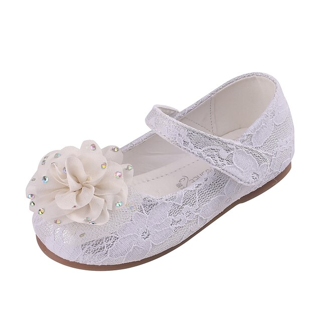 Shoes & Bags Kids Shoes | Girls Shoes Lace Comfort / Flower Girl Shoes Flats Flower / White Shoes for Wedding Party - HQ24628