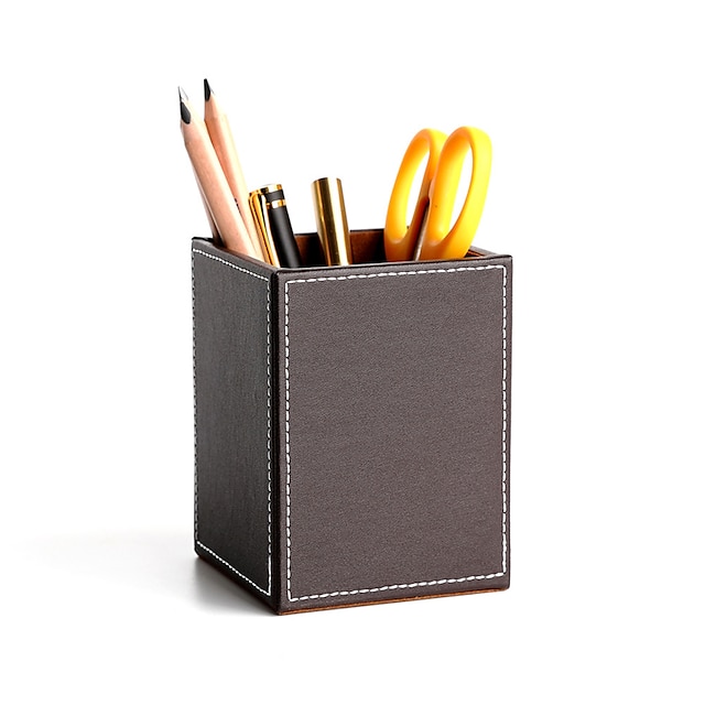 Consumer Electronics Stationery | Pen Pencil Holder Cup Multifunction Big Capacity PU Leather for Office Men Home - WB44011