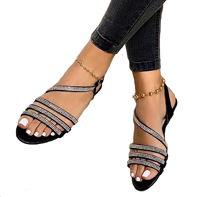 Women's Strappy Sandals Bling Bling Shoes Boho Beach Sparkling Shoes ...