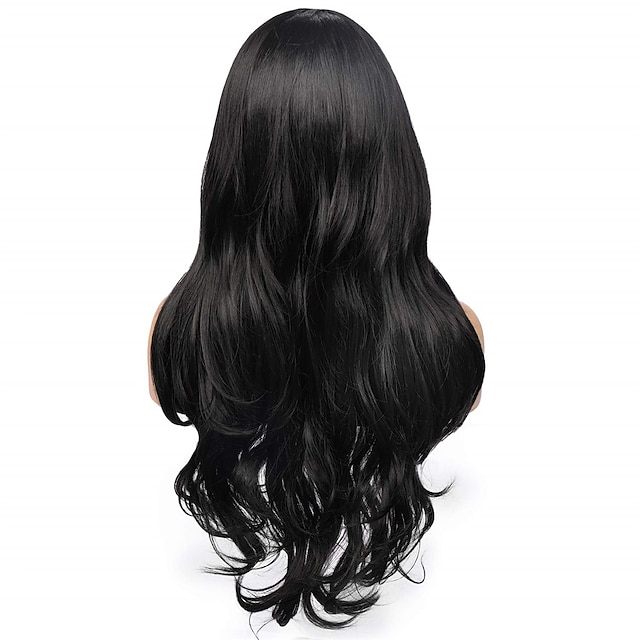 Beauty & Hair Wigs & Hair Pieces | Black Curly Wavy Middle Part Layered Long Synthetic Wigs for Women - ON30703