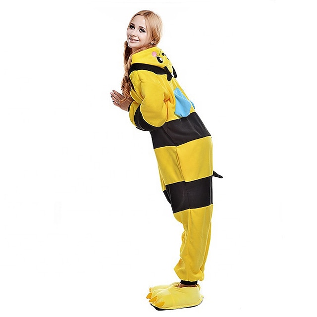 Toys & Hobbies Cosplay & Costumes | Adults Kigurumi Pajamas Bee Onesie Pajamas Flannel Fabric Yellow Cosplay For Men and Women A