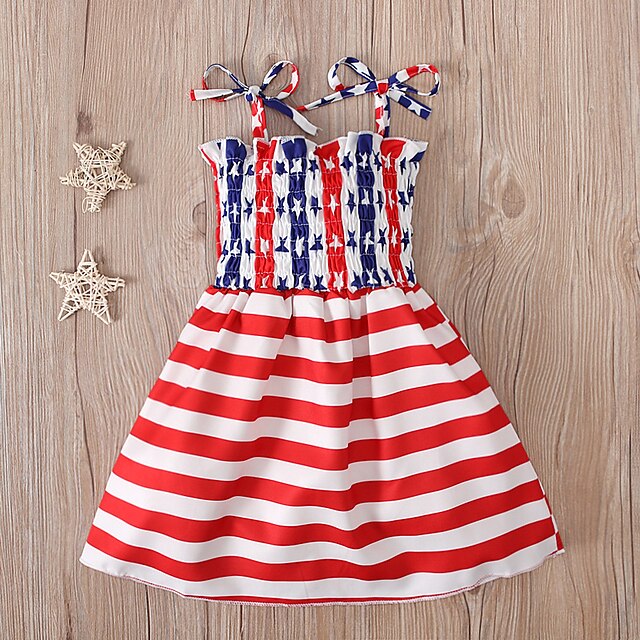 Toys & Hobbies Cosplay & Costumes | USA Flag Dress Cosplay Costume Kids Girls Cosplay Cute Party Festival / Holiday Polyester Re