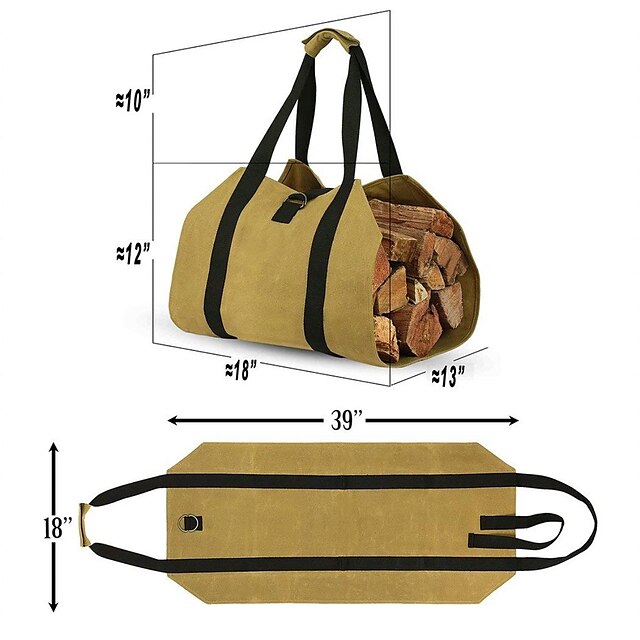 Home & Garden Home Decor | Firewood Storage Bag Oxford Cloth Logging Bag Portable Firewood Storage Bag Multifunctional Firewood 