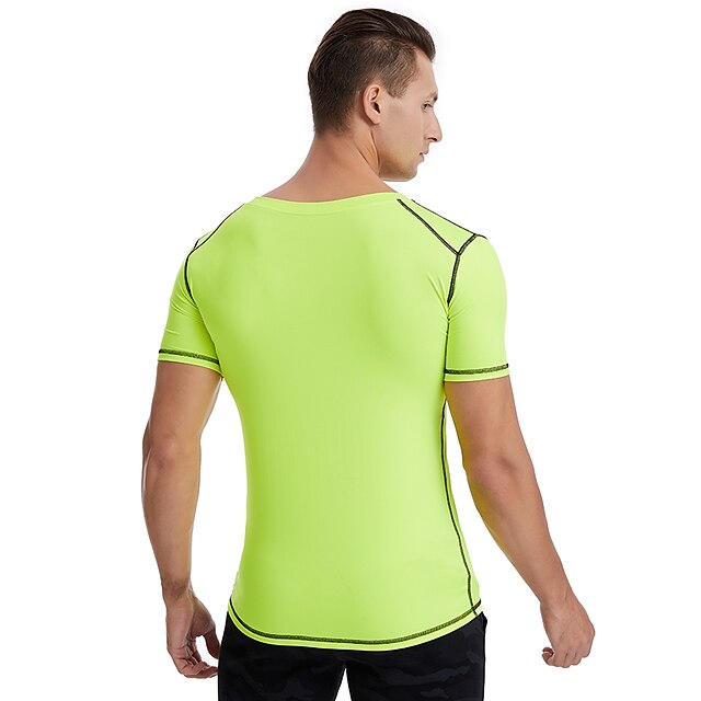 Sports & Outdoors Running, Jogging & Walking | Mens Crew Neck Yoga Top Solid Color Green White Yoga Fitness Gym Workout Tee Tshi